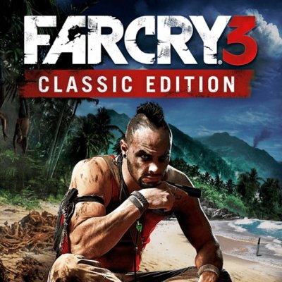 Far Cry 3 borítógrafika – tengerparton pózoló karakter.