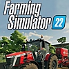 《模拟农场22》主题宣传图展示了红色拖拉机和标识