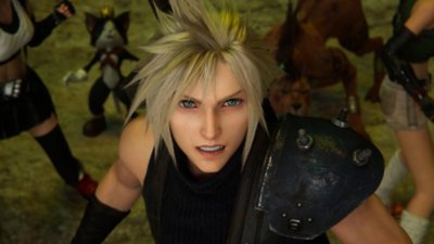 Imagen de Cloud de Final Fantasy 7 con aspecto enojado