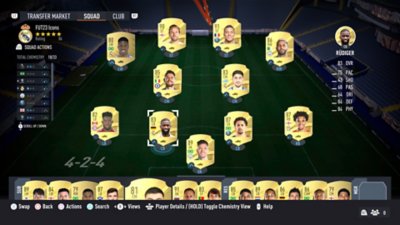 FIFA Ultimate Team - captura de ecrã da química