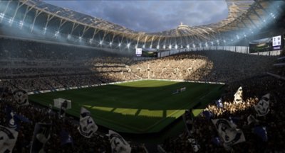 Captura de pantalla de EA Sports FIFA 23 que muestra un estadio
