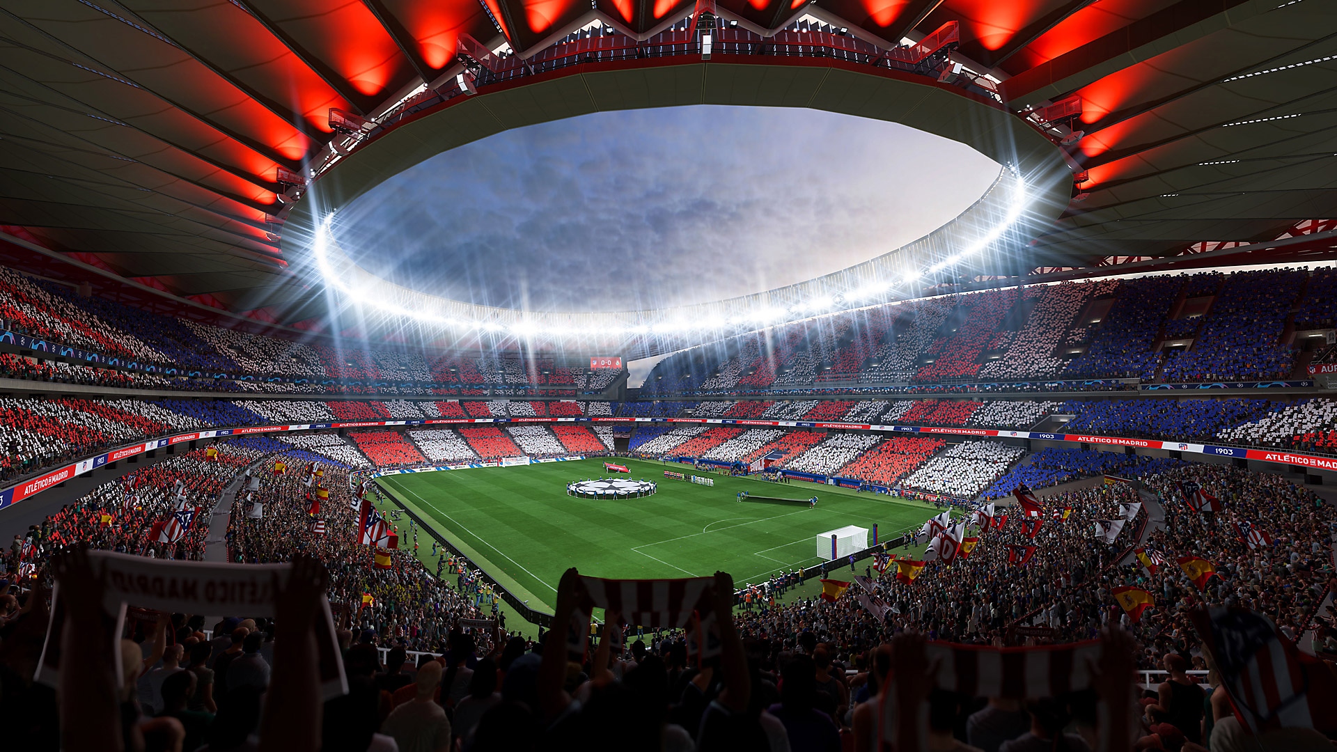 Az EA Sports FIFA 23 képernyőképe egy futballstadionról