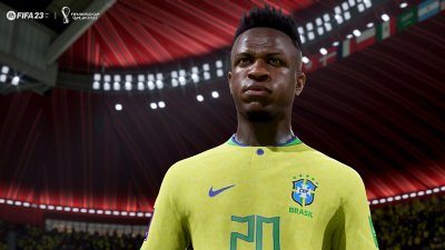 Captura de pantalla de EA Sports FIFA 23 que muestra un jugador de la copa del mundo