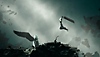 Captura de tela de Final Fantasy VII Rebirth mostrando Cloud executando um ataque aéreo contra Sephiroth