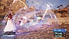 《FINAL FANTASY VII REBIRTH》螢幕截圖，呈現艾莉絲和蒂法一前一後地進行攻擊。