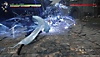 Captura de ecrã de Final Fantasy XVI que mostra Clive a lutar contra Coeurl usando o poder do Eikon Shiva.