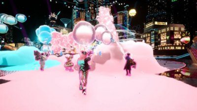 Foamstars screenshot showing characters creating a large mass of foam