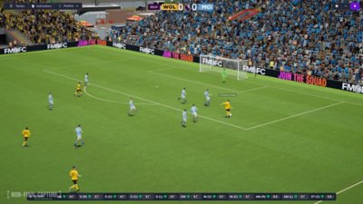 Football Manager 26 Console - Screenshot che mostra i momenti salienti di una partita tra Wolverhampton Wanderers e Manchester City
