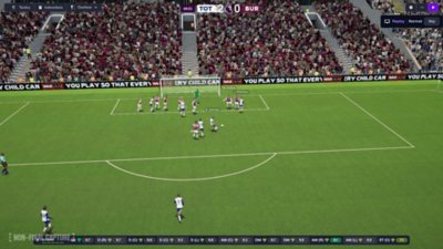 Football Manager 26 Console - Screenshot che mostra i momenti salienti di una partita tra Tottenham Hotspur e Burnley