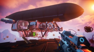 Forever Skies screenshot showing an airship 