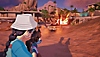 لقطة شاشة للفصل 4 من الموسم 4 من لعبة Fortnite تظهر بها شخصية تطلق النيران على سيارة