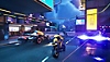 Captura de pantalla del modo Cero construcción de Fortnite que muestra personajes en moto.