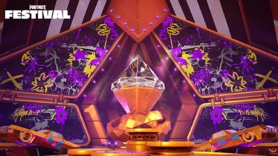 Fortnite Festival Season 6 screenshot showing a stage with a huge upside down diamond