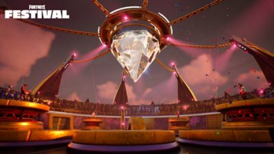 Fortnite Festival Season 6 screenshot showing a huge diamond suspended over a stage