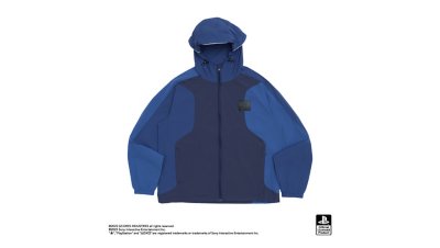 Gcores Industries | PlayStation Color-Blocked Hooded Zip Up Jacket DEEP BLUE Gallery Image 1
