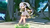 Genshin Impact 3.2 – snímek obrazovky zobrazující postavu v bílých a zlatých šatech