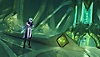Genshin Impact 3.2 – Screenshot eines Charakters in einem grünen Raum.