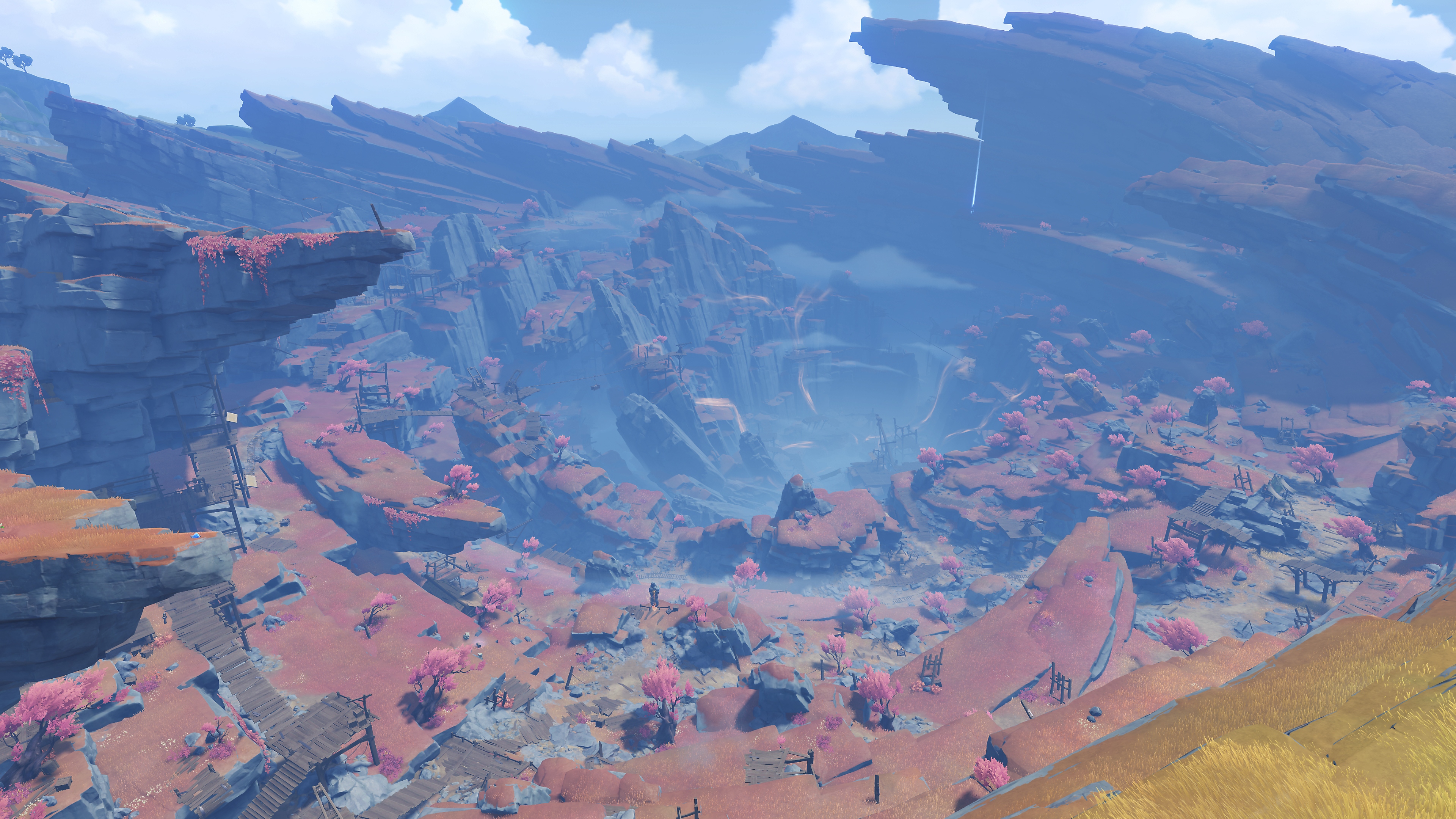 Genshin Impact: Skjermbilde fra oppdateringsversjon 2.6 av et landskap som ligner et steinbrudd