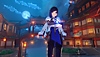 Genshin Impact:‎ تحديث 2.7، لقطة شاشة تعرض شخصية تقف في مشهد لمكان يشبه المدينة