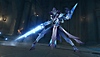 Captura de tela de Genshin Impact 3.5 mostrando um personagem com uma arma grande e luminosa, semelhante a uma espada