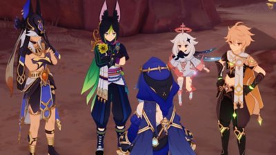 Genshin Impact 3.5 screenshot showing a group of characters