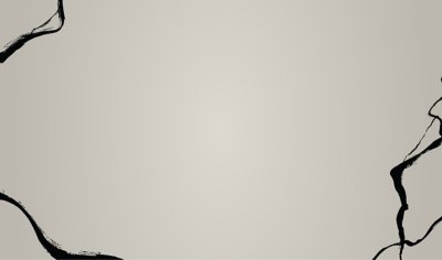 Arrière-plan beige sur le thème de Ghost of Yōtei avec des formes tourbillonnantes noires semblables à de l'encre.