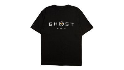 Ghost of Yotei プリントTシャツ (Ghost of Yotei タイトルロゴ) ブラック Gallery Image 1