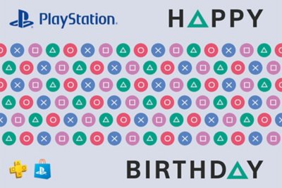 Tarjeta de regalo PlayStation con carcasa de cumpleaños
