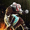 god of war fan art - kratos with axe animation