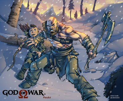 grafiki fanów god of war – animacja kratosa