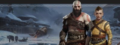 Plano de fundo com Kratos e Atreus