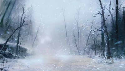 خلفية الشتاء الجليدي من لعبة god of war راغنروك