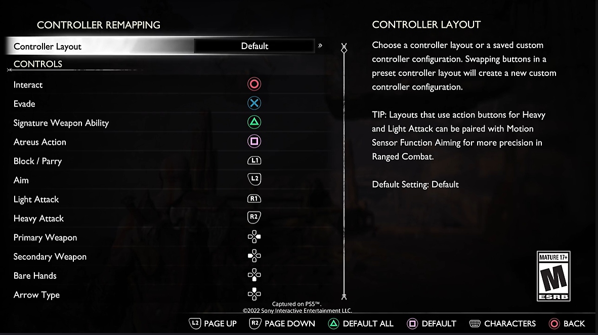 god of war accessibility control customise