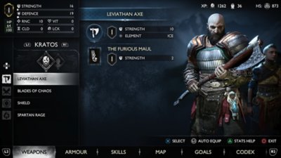 God of War Ragnarök -taisteluoppaan materiaali