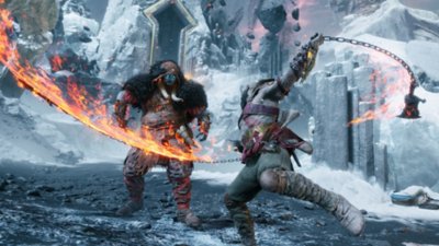 God of War Ragnarök PC - Capture d'écran d'un combat