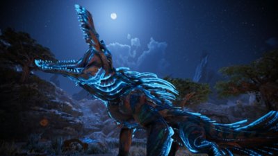 Captura de pantalla de God of War Ragnarok para PC: Dragón rugiendo a la luna