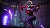 Gotham Knights – snímek obrazovky, na kterém se Harley Quinn ohání kladivem