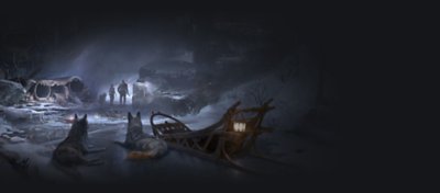 Concept artwork of Kratos and Atreus' home from God of War Ragnarök.
