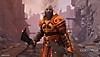 God of War Ragnarök: Valhalla – Screenshot von Kratos in rot-goldenem Anzug