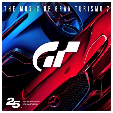 GT7 soundtrack artwork showing two GT concept cars