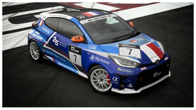 Gran Turismo 7 screenshot showing a Toyota GR Yaris