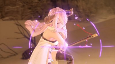 Granblue Fantasy: Relink – Screenshot, der Anila in Kampfhaltung zeigt