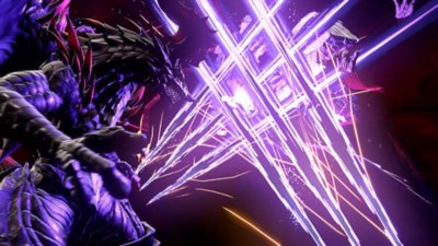 Granblue Fantasy Relink screenshot showing a giant beast performing a criss-crossed slashing attack