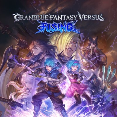 Key-Artwork von Granblue Fantasy Versus: Rising mit mehreren posierenden Anime-Charakteren.