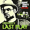 Grand Theft Auto Online - Gerald's Last Play Key Art showing Gerald in glasses, a hat and a large gold chain around his neck