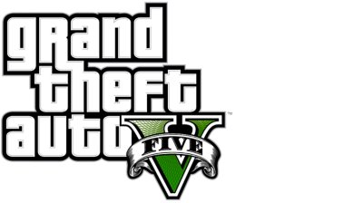 شعار grand theft auto v باللون الأبيض والأخضر
