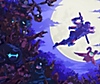 Arte guía de The Messenger que presenta una imagen dibujada a mano de un ninja surcando el cielo iluminado por la luna.