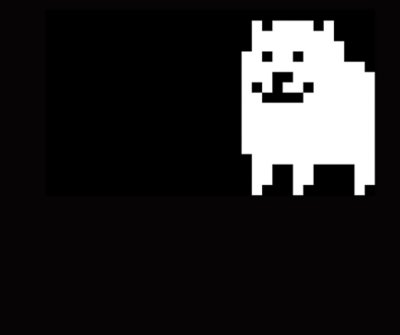 Glavna ilustracija igre Undertale koja prikazuje pikseliranog psa