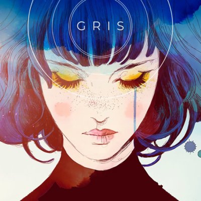 GRIS key art showing a solemn character with her eyes closed