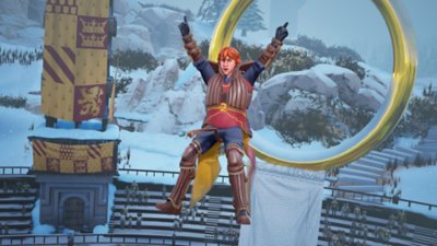 Harry Potter: Quidditch Champions – Screenshot, der Ron Weasley als Hüter zeigt